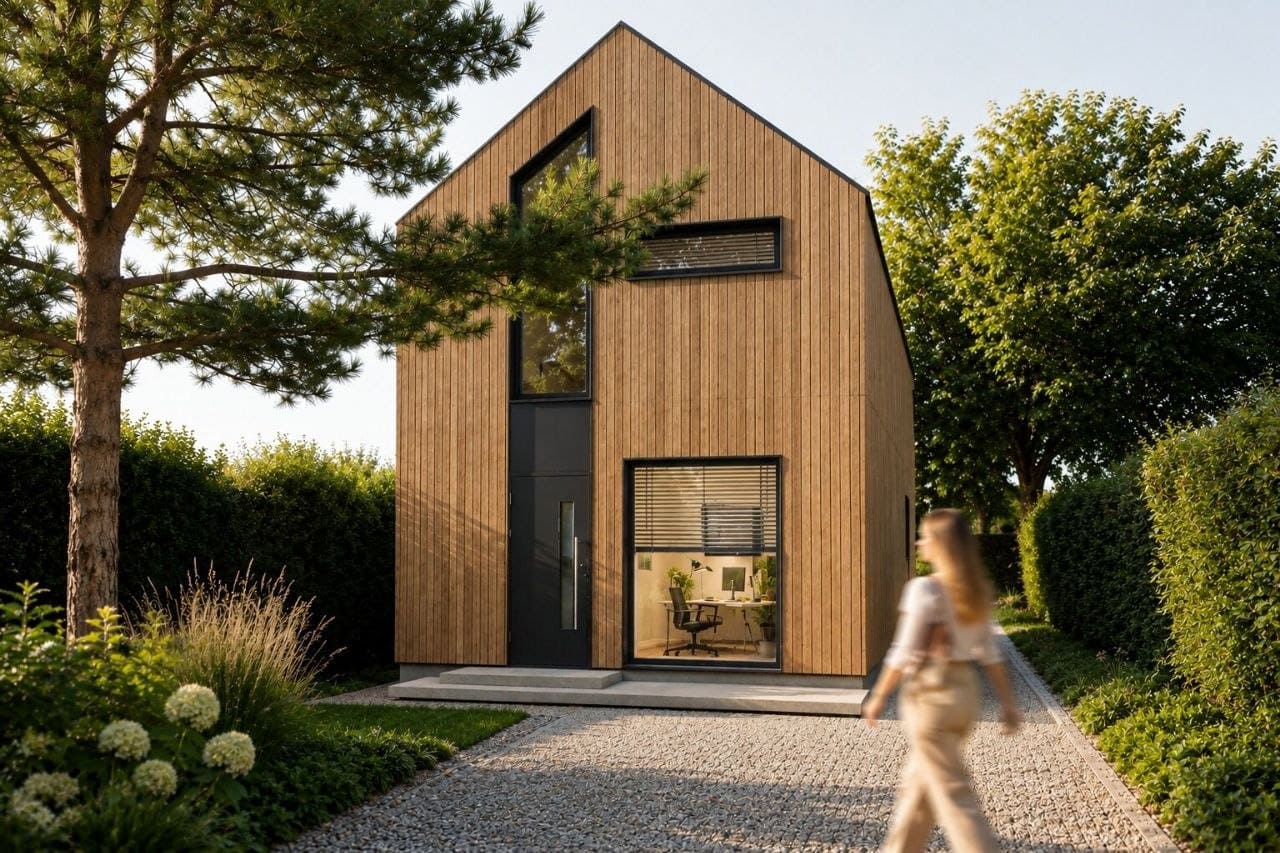 Widok zewnętrzny projektu domu całorocznego 90 m²